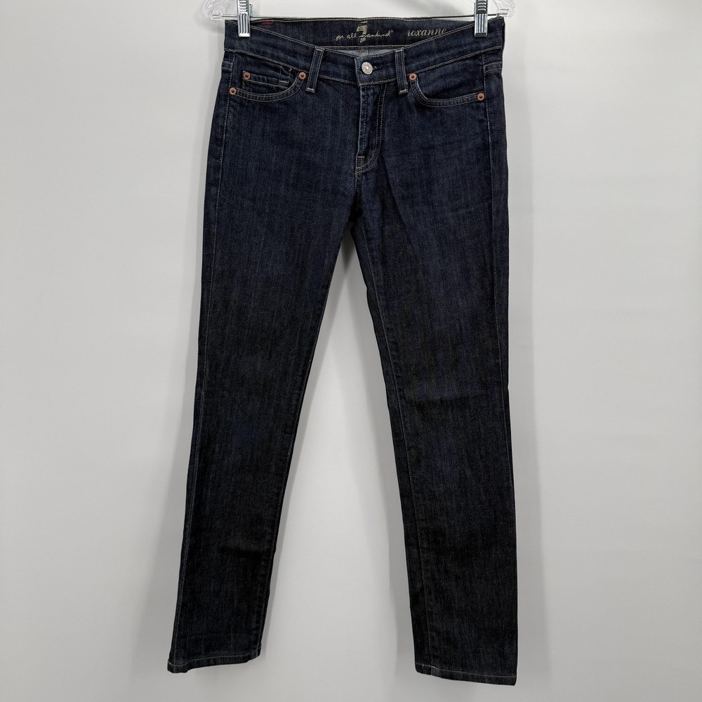 7 For All‎ Mankind Roxanne Jeans Womens 27 Dark Wash Blue Straight Slim